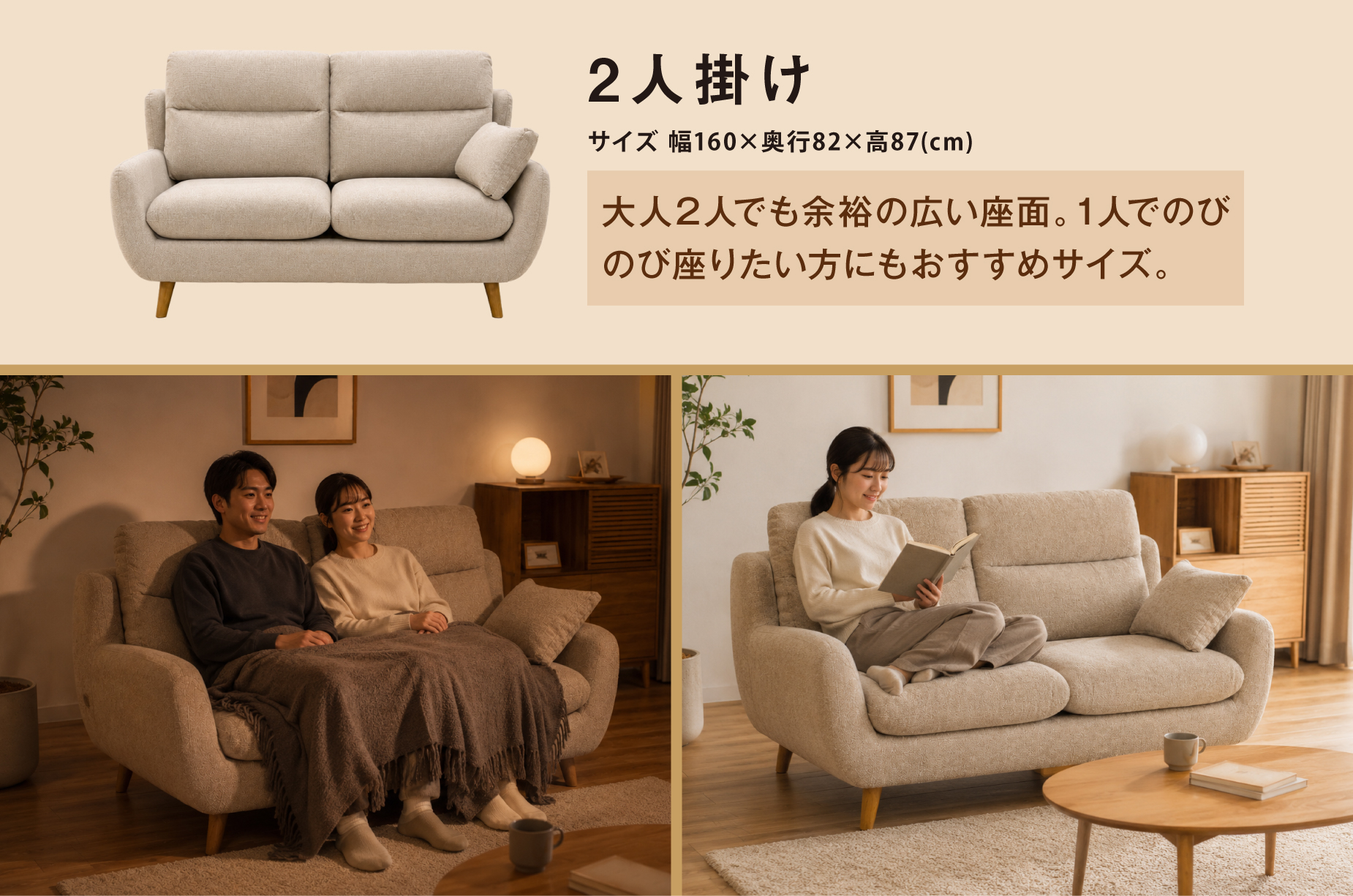 ２人掛け